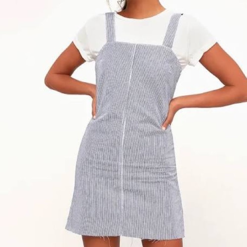 RVCA Tide Shift Striped Lace Up Denim Dress